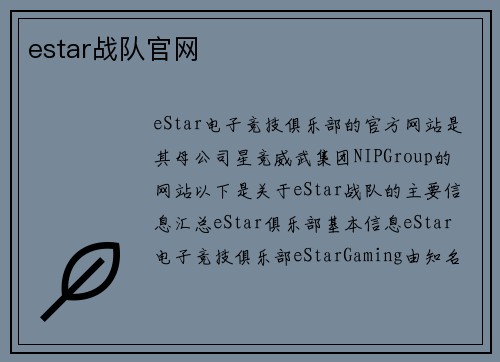 estar战队官网